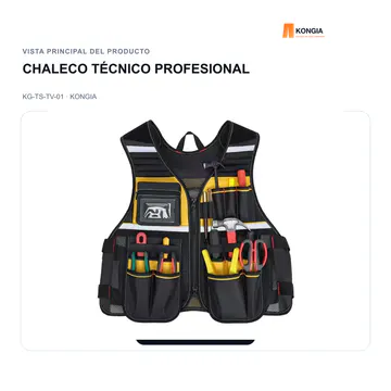 Vista general del producto — Chaleco Técnico Profesional Multibolsillo para Instaladores — KG-TS-TV-01