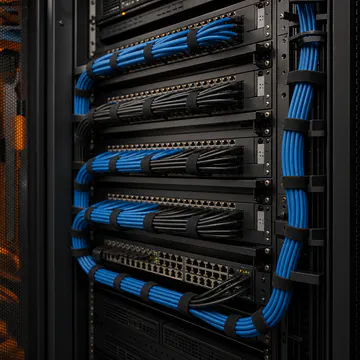 Organización de cableado en rack profesional — Cinta Sujetacables Reutilizable de Gancho y Bucle, 12 × 150 mm, 20 Piezas — KG-VS-12150