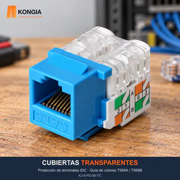 CUBIERTAS TRANSPARENTES Protección de terminales IDC · Guía de colores T568A / T568B