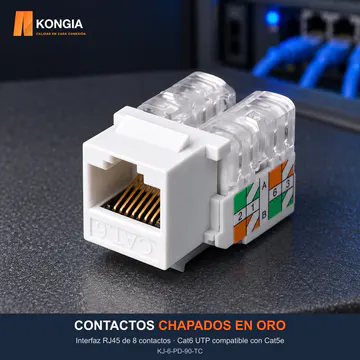 CONTACTOS CHAPADOS EN ORO Interfaz RJ45 de 8 contactos · Cat6 UTP compatible con Cat5e