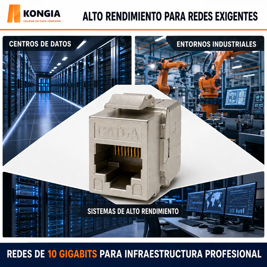 Escenarios de uso - Módulo Jack Keystone CAT6A Blindado, Toolless, con Terminación en Ángulo 180°