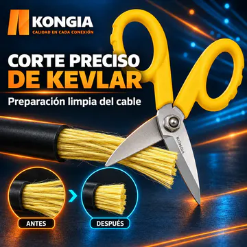 Tijeras para Kevlar y Aramida de Fibra Óptica, Hoja Dentada — Vista 2