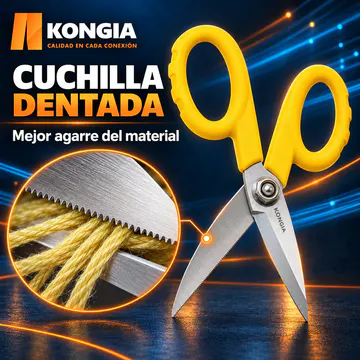 Tijeras para Kevlar y Aramida de Fibra Óptica, Hoja Dentada — Vista 3