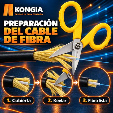 Tijeras para Kevlar y Aramida de Fibra Óptica, Hoja Dentada — Vista 4