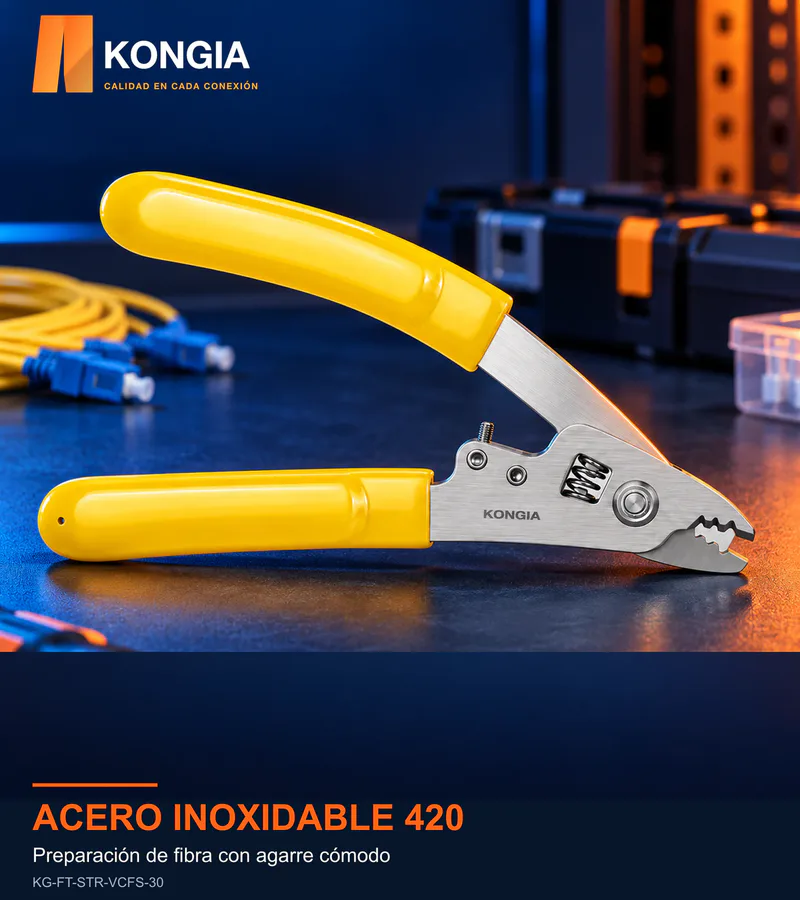 Escenarios de uso - Pelador de Fibra Óptica de Tres Orificios · Acero Inoxidable 420 · VCFS-30