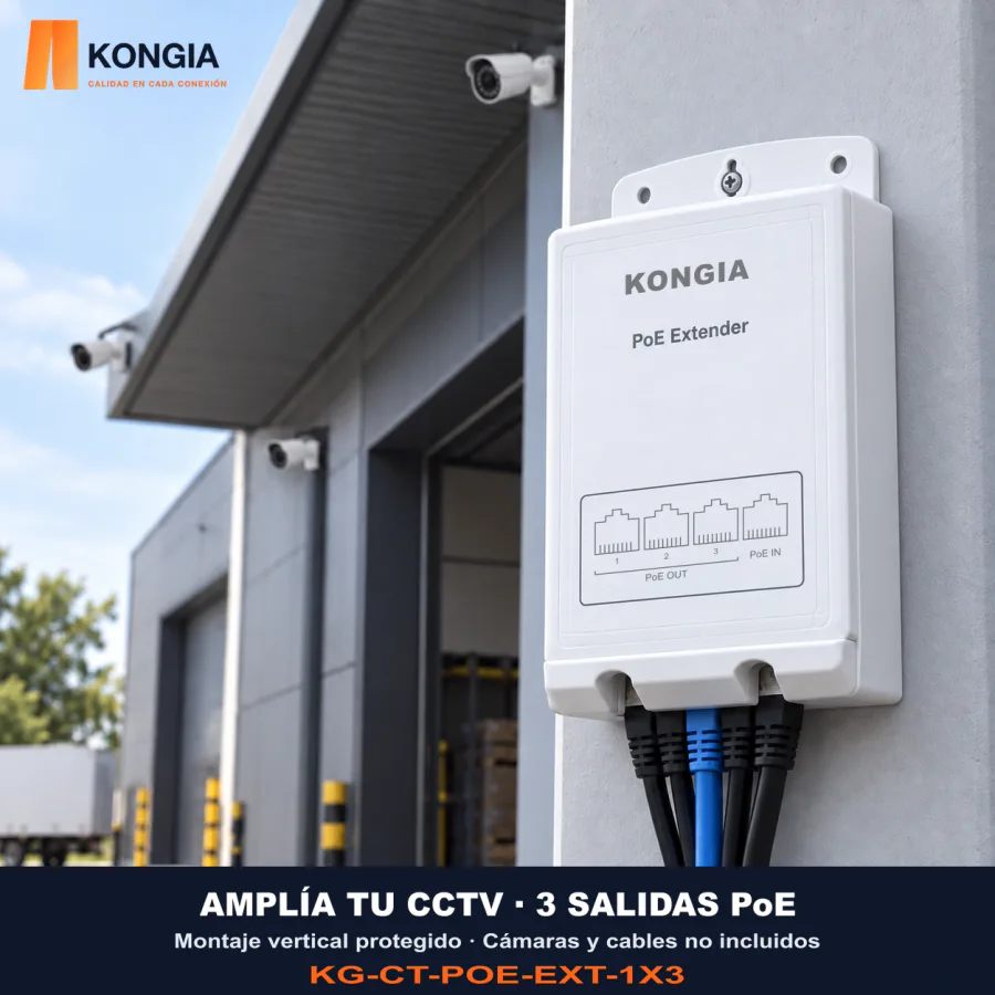Escenarios de uso - Extensor PoE de 1 entrada y 3 salidas, 10/100 Mbps