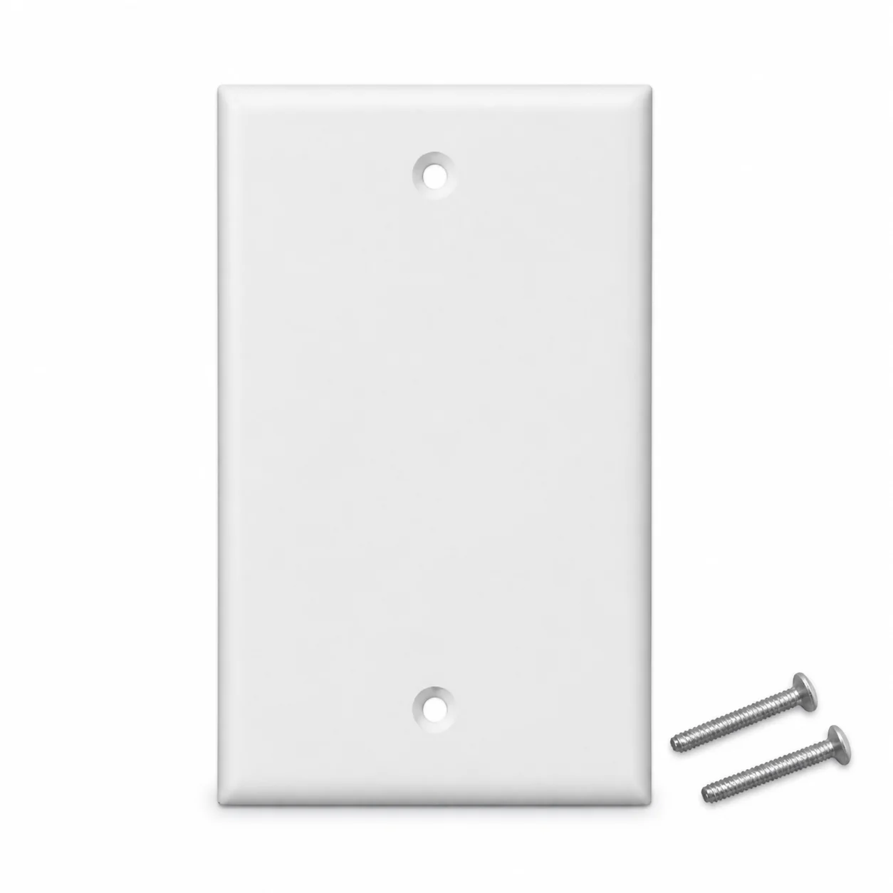 Placa Ciega Blanca 1-Gang con Tornillos de Montaje