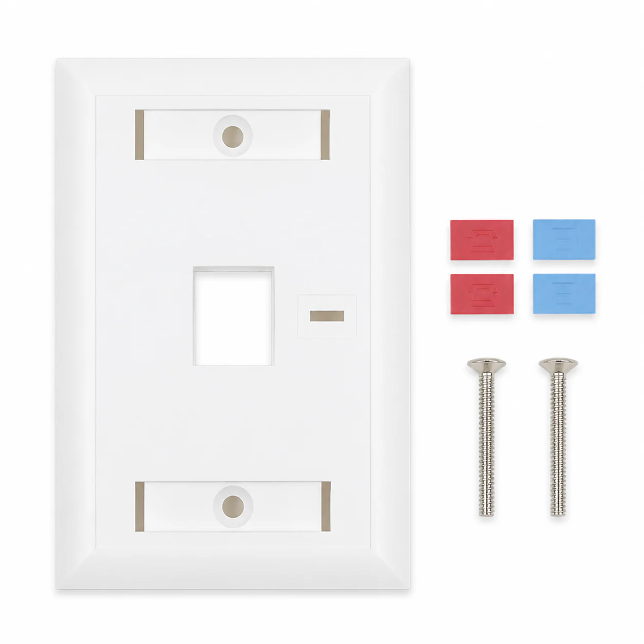 Placa de Pared Keystone con identificación individual, 1 Puerto, Blanco