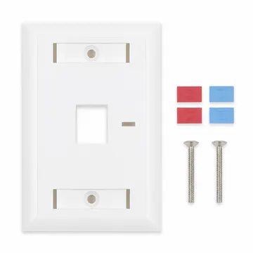 Placa de Pared Keystone con identificación individual, 1 Puerto, Blanco — vista principal