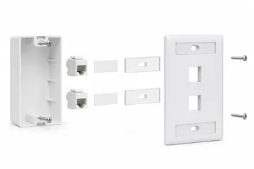 Instalación de placa profesional, módulos Keystone y caja de pared KONGIA — 1 Puerto