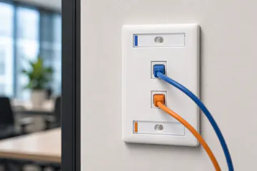 Placa profesional KONGIA con doble etiquetero instalada en oficina — 1 Puerto