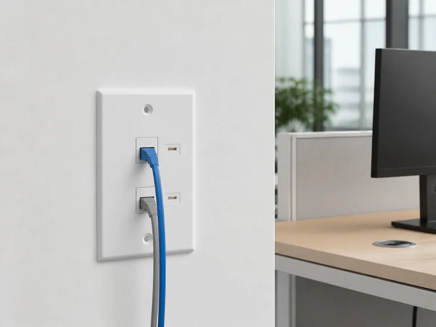 Escenarios de uso - Placa de Pared Keystone con identificación individual, 4 Puertos, Blanco