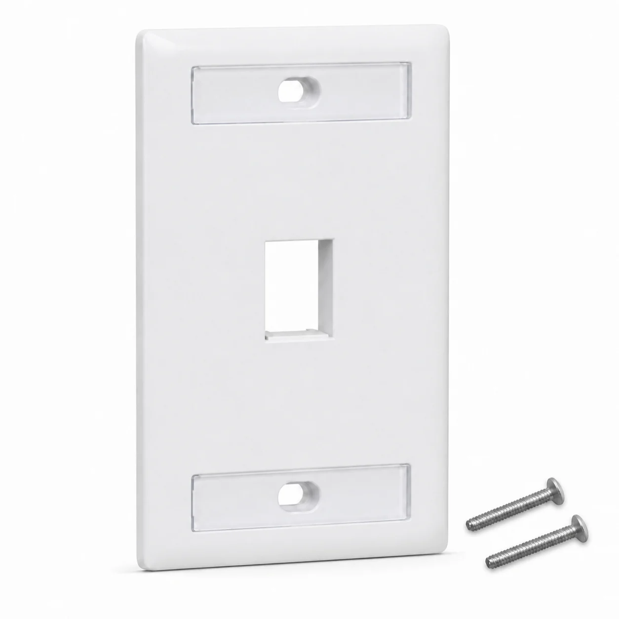 Placa de Pared Keystone profesional con doble etiquetero, 1 Puerto, Blanco
